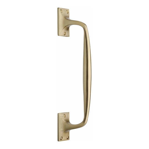 V1150 310-SB • 310mm • Satin Brass • Heritage Brass Traditional Cranked Pull Handle